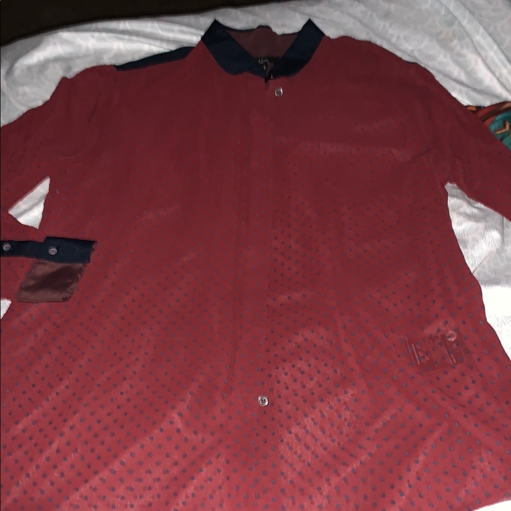 Paul Smith black silk blend semi sheer button down shirt